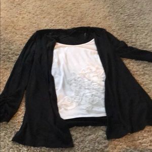 AB Studio blouse 3/4 sleeves black and white